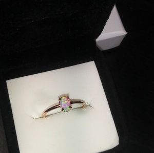 Opal Essence Dainty 14k Pink Opal Ring